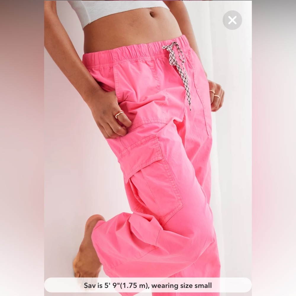 Aerie Baggy Cargo Skater Pant Size M Pink Coral Sun